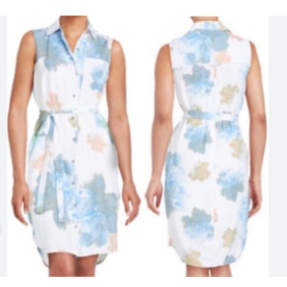 Calvin Klein Dresses & Skirts - Calvin Klein Women's Sleeveless Floral Button Down Shirt size 4
